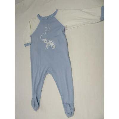 Afbeelding van petit bateau , pyjama katoen ,blauw ,olifant 6 maand 67