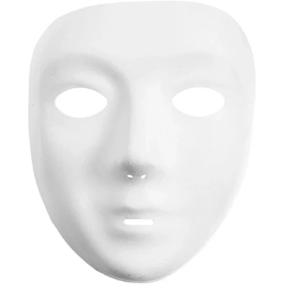 Afbeelding van Creativ Company Masker Wit Kunststof Velour