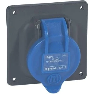 Afbeelding van Legrand cee inb contactdoos 16a 6h 230v 2p a ip44 70x70mm kunststof hypra 052018