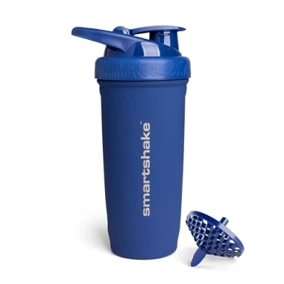 Afbeelding van Smartshake Reforce Roestvrijstalen proteïne shaker, fles, 900 ml, lekvrij schroefdeksel, BPA vrij, uniseks, marineblauw