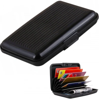 Afbeelding van IBBO Shop Creditkaarthouder Pasjeshouder Aluminium Portemonnee Pasjes Wallet Creditcard Case Visitiekaarthouder Zwart