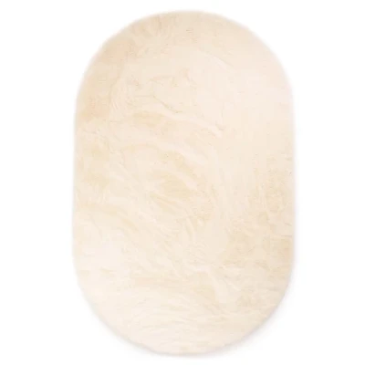Afbeelding van Ovaal Hoogpolig Tapijt/Vloerkleed Comfy Plus Crème 230x330 Cm