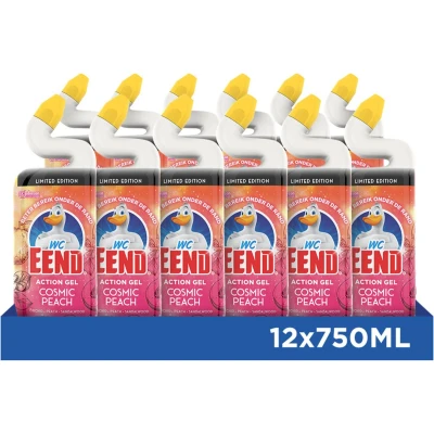 Afbeelding van 12x WC Eend Toiletreiniger Action Gel Cosmic Peach 750 ml