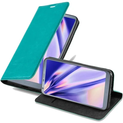 Afbeelding van Cadorabo Hoesje geschikt voor LG G6 in BENZINE TURKOOIS Beschermhoes met magnetische sluiting, standfunctie en kaartvakje Book Case Cover Etui