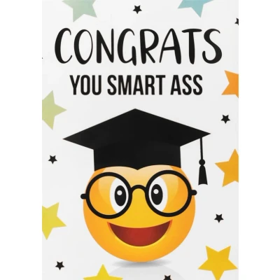 Afbeelding van Kaart Geslaagd SGR07 C Congrats you smart ass
