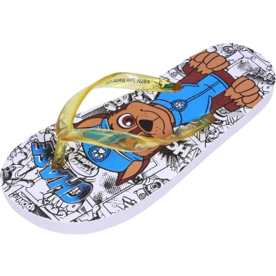 Afbeelding van Witte jongens teenslippers met gele bandjes PAW PATROL