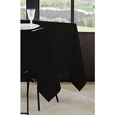 Afbeelding van stof Textiles Tafelkleed Nelson 145 x 200 cm zwart Eettafel tafellakens polyester tafel dekken