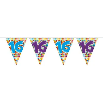 Afbeelding van Vlaggenlijn 16 jaar Birthday Blocks