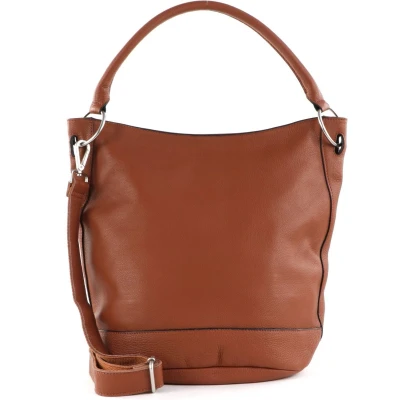 Afbeelding van FREDsBRUDER Leren Shopper Schoudertas Olivia Hobo Golden Brown Bruine