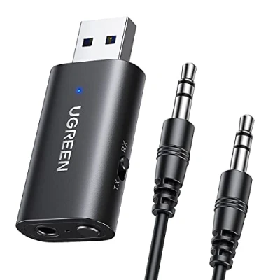 Afbeelding van UGREEN Universele Bluetooth 5.1 Auto Transmitter Receiver met 3.5mm AUX Zwart