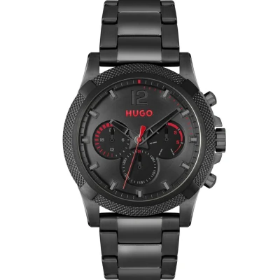 Afbeelding van HUGO BOSS heren Impress for him horloge HU1530296 in de kleur Zwart