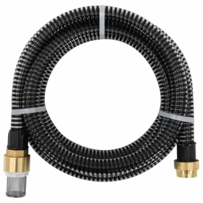 Afbeelding van vidaXL Zuigslang met messing koppelingen 1,1&quot;;&quot;; 10 m PVC zwart