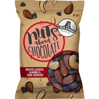 Afbeelding van John Altman Mixed Nuts Chocolate Zakje (12x45gr)
