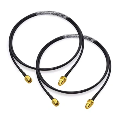 Afbeelding van Bingfu SMA Male to Female Bulkhead Mount RG174 Antenna Extension Coaxial Cable 1m (2 Pack) for 4G LTE Router Gateway Modem Cellular SDR Dongle Receiver
