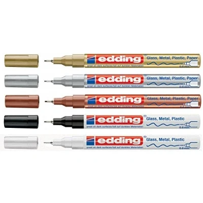 Afbeelding van Glanslak marker creative 780, 0,8 mm, met.sort, Pck/5ST