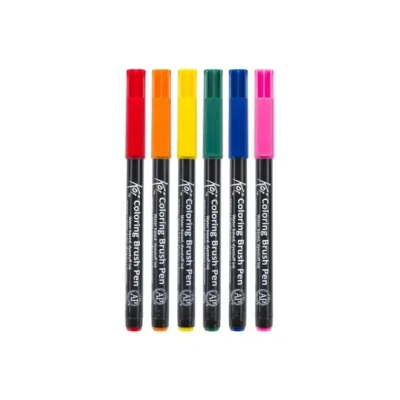 Afbeelding van Sakura Koi Coloring Brush Pen set Bright 6 kleuren
