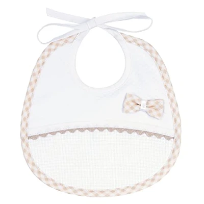 Afbeelding van Filet Slabbetje voor pasgeborenen van zacht katoen met Losanghe motief Tas Aida stof 55 gaten om te borduren Afmetingen: 20 x 21 cm Made in Italy
