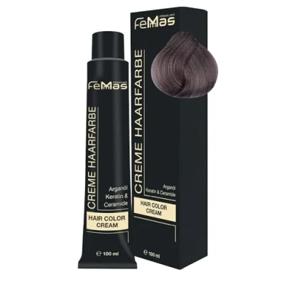 Afbeelding van FemMas haarverf lichtblond Asch Intensiv 8.11, professionele crème met arganolie, keratine en ceramiden, permanente haarkleuring of kleuring voor stralende kleurresultaten, 100 ml