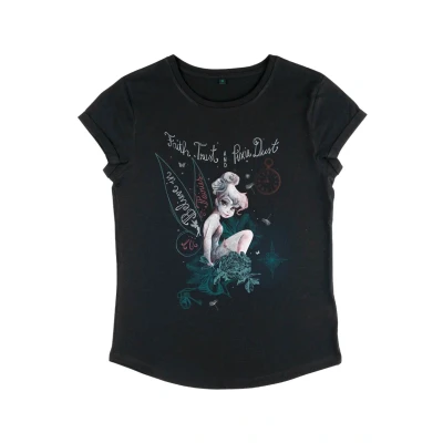 Afbeelding van Disney Peter PAN TINK IN Fairy LAND Tshirt print, Dames, Maat: Medium, Black