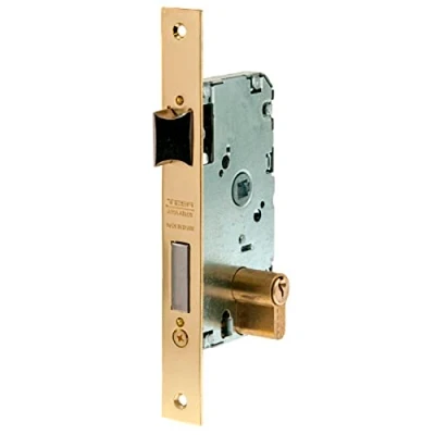 Afbeelding van Tesa Assa Abloy, 20104PHL insteekslot voor houten deuren, ingangsfunctie, messing staal