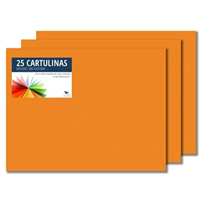 Afbeelding van Raylu Paper® 50 x 65 cm, 25 stuks, 180 g/m², ideaal voor knutselwerk, kantoor, tekenen, papyroflex (oranje)