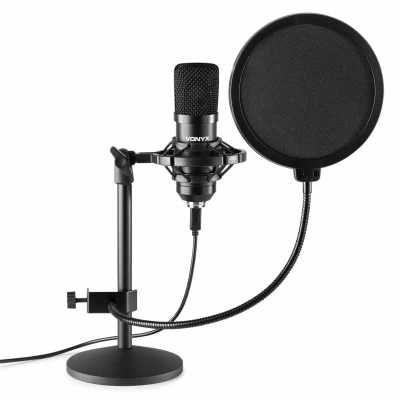Afbeelding van Vonyx CMTS300 USB Studio microfoon met tafelstandaard Zwart