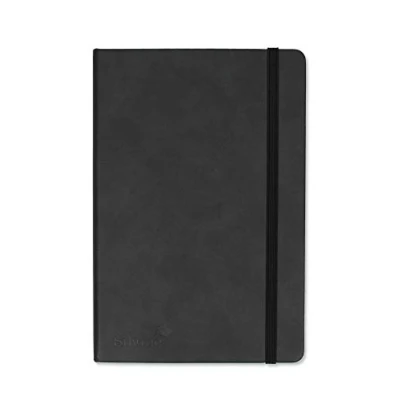 Afbeelding van Silvine A5 Executive Soft Feel Notebook Zwart. 160 pagina&#039;s (80 vellen) gelijnd met 5mm vierkanten. Ref 197X (148 x 212mm)