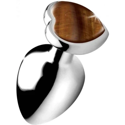 Afbeelding van Tiger Eye Heart Butt Plug Large