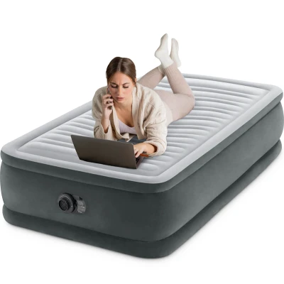 Afbeelding van Intex Dura Beam Comfort Plush Elevated Twin Luchtbed Grijs Luchtbedden