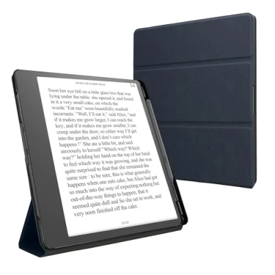 Afbeelding van kwmobile E readerhoesje voor Amazon Kindle Scribe (2022/2024) cover reader Hoes met standaard Van Kunstleer in donkerblauw