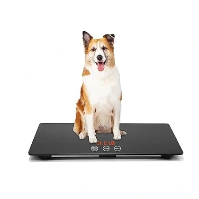 Afbeelding van Digitale huisdierweegschaal voor honden, dierenschaal platform, 3 weegmodi, kg, oz, lb, MAX 200 capaciteit met precisie van 10g, 10 17,7 inch, zwart