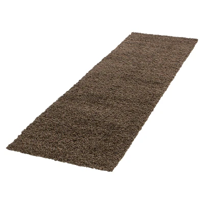 Afbeelding van Hoogpolige loper Life Bruin 80x250cm Adana Carpets