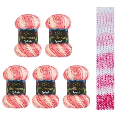 Afbeelding van Wollbiene Splash Batik Breiwol, 5 x 100 g, 500 gram met kleurverloop, antipilling, meerkleurig, kleur: 7060