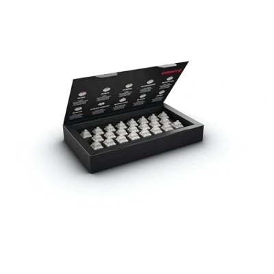 Afbeelding van CHERRY MX RGB ERGO CLEAR SWITCH KIT, Doos met 23 Mechanische Toetsenbordschakelaars, voor DIY, Hot Swap of Gaming Toetsenbord, Tactiele Schakelaar zonder Klik, Soepel en Voelbaar