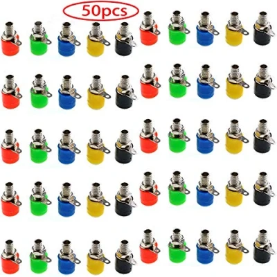 Afbeelding van 50 stuks banaanstekker bus 4 mm luidspreker terminal binding post bananenbus poolklem voor luidsprekerkabel kabel