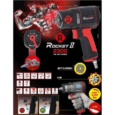 Afbeelding van KS Tools 1/2&quot; ROCKET II Pneumatische Slagmoersleutel 2300Nm