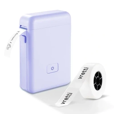 Afbeelding van vretti Mini stickermaker labelprinter met meerdere sjablonen, HP2 draagbare Bluetooth voor opslag, verzending, barcode, mailing, kantoor, huis, organisatie