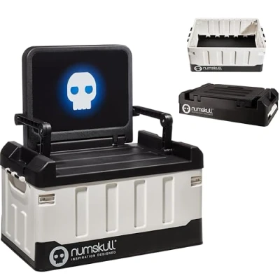 Afbeelding van Numskull PS5 geïnspireerde 2 in 1 speelgoedopbergdoos en klapstoel Gaming accessoireorganizer met deksel handgrepen voor familiekamers, officiële merchandise
