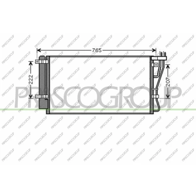 Afbeelding van PRASCO KI732C002 Condensor Airco Met droger 13mm 8mm Aluminium 675mm R134a