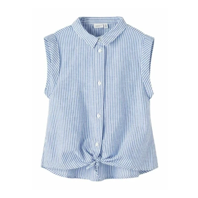 Afbeelding van NAME IT gestreepte blouse NKFFEMMA blauw/wit