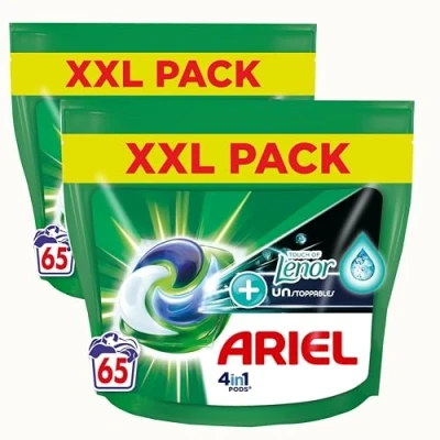 Afbeelding van Ariel 4in1 Wasmiddel Pods +Touch Van Lenor Unstoppables 130 Wasbeurten Voordeelverpakking