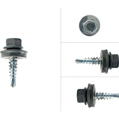 Afbeelding van Dakpanplaatschroeven Antraciet Verzinkt 4.8 x 20 mm Doos 100 stuks