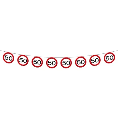 Afbeelding van Slinger karton 50 jaar Verkeersbord