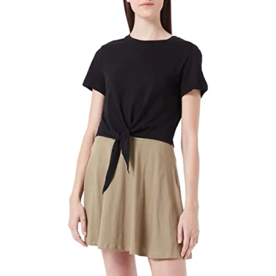Afbeelding van ONLY Dames Onlmay S/S Short Knot Top JRS T Shirt, zwart, S