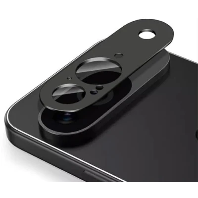 Afbeelding van GIOPUEY [Volledige bescherming cameralensbeschermer compatibel met Google Pixel 9, dubbele bescherming] Metaal + gehard glas, camerabeschermer zwart