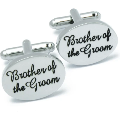 Afbeelding van Manchetknopen Brother of the Groom Ovaal