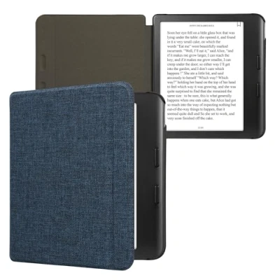 Afbeelding van kwmobile hoes geschikt voor Kobo Libra Colour Stoffen beschermhoes e reader in blauw