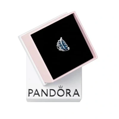 Afbeelding van Pandora 792576C01 Bedel Blue Curved Feather zilver emaille