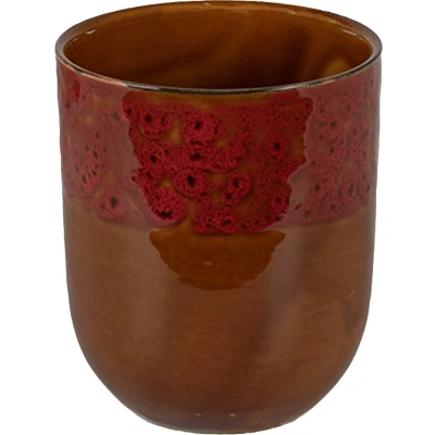 Afbeelding van Clayre &amp; Eef Mok 150 ml Bruin Rood Keramiek Theemok
