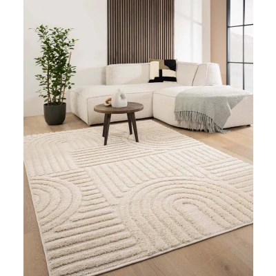 Afbeelding van Scandinavisch Vloerkleed Arc Bend Crème 80x150 Cm